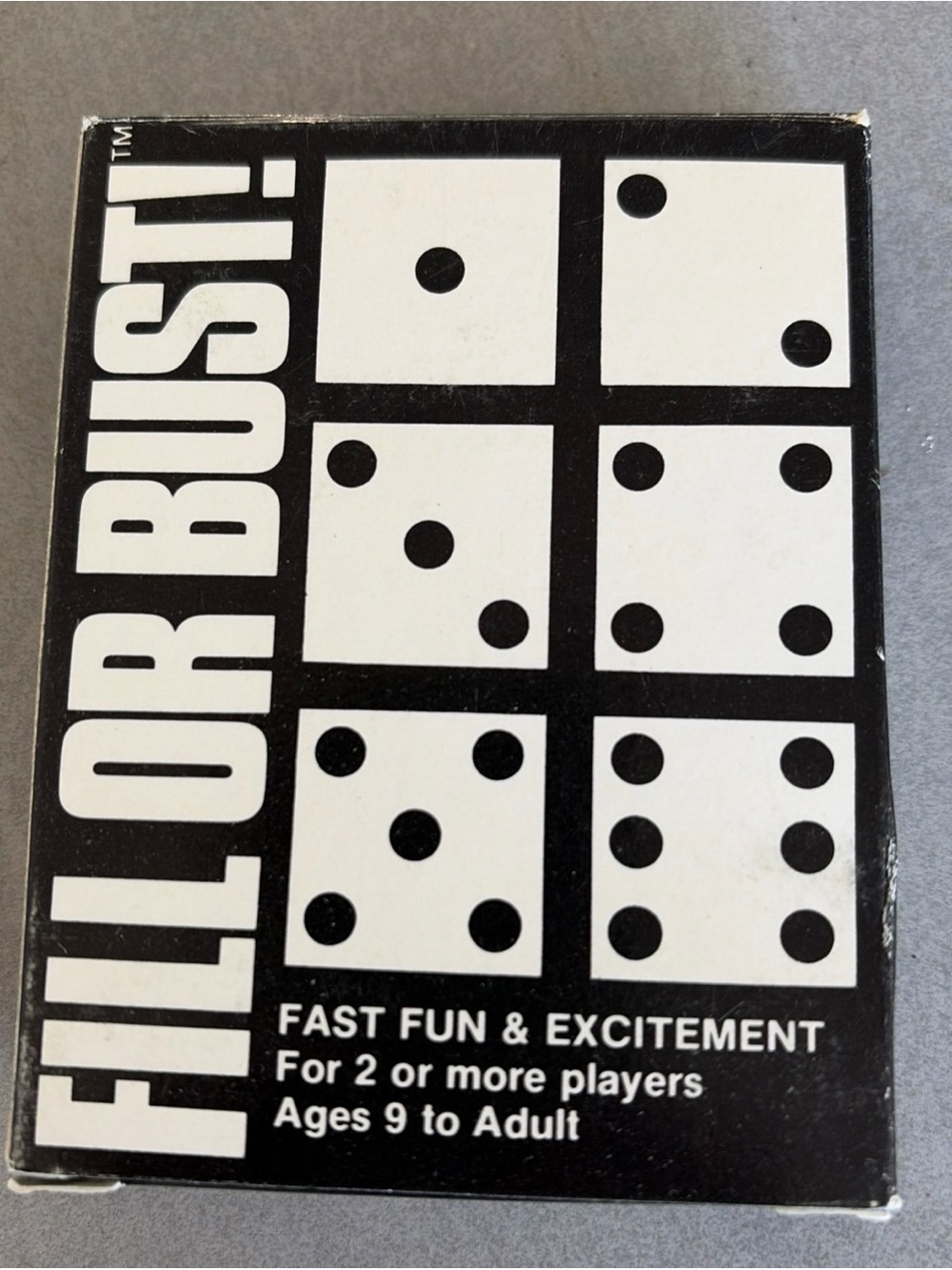 Vintage Fill Or Bust! Card Game Dice 1981 Bowman Games -Open Box Cards Sealed